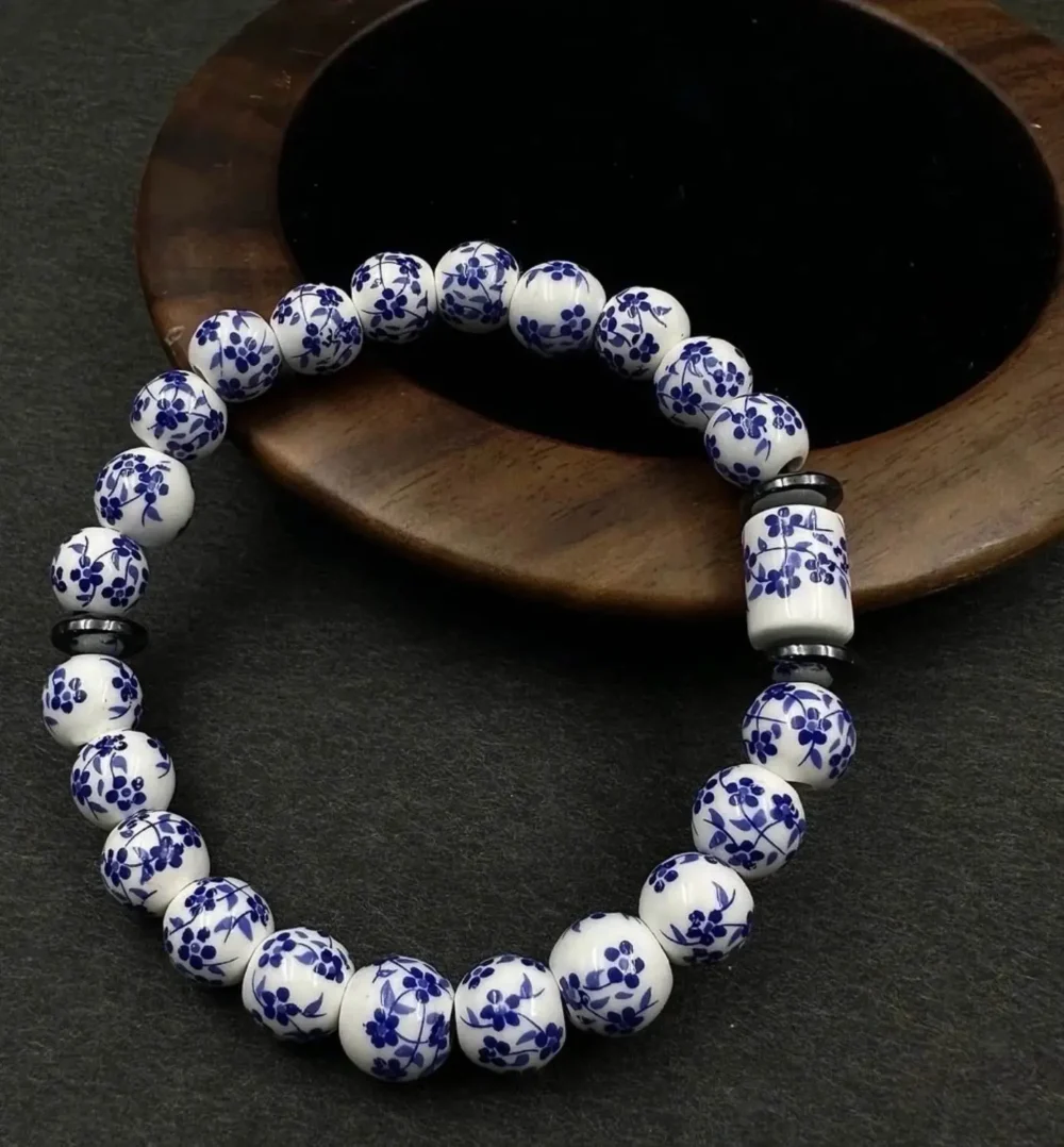 blue and white porcelain bracelet
