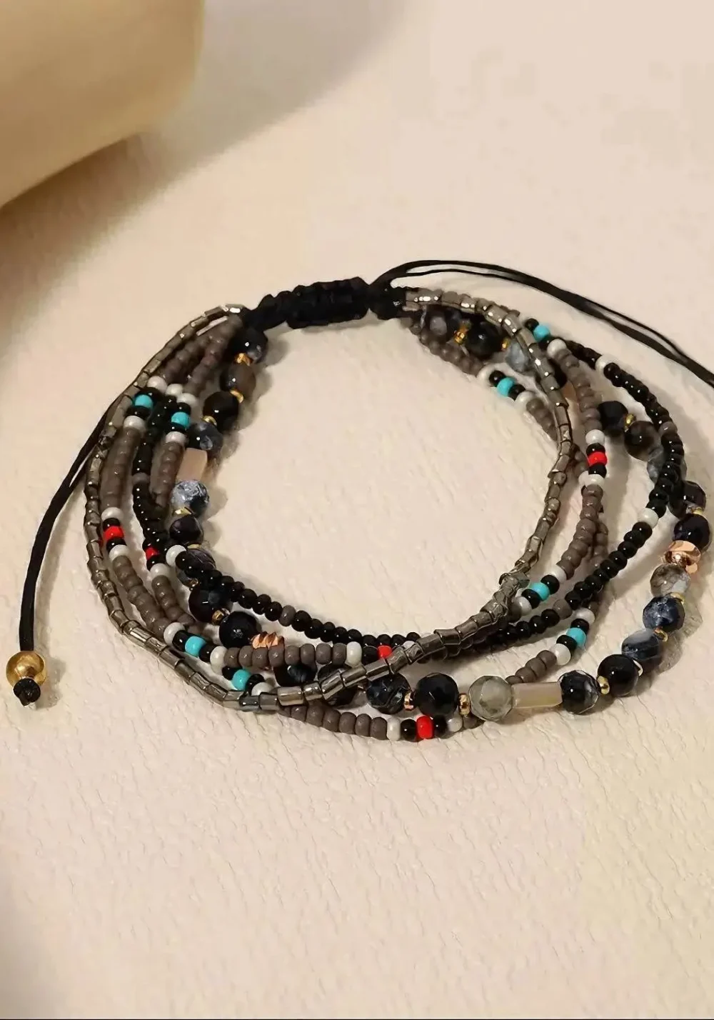 Bohemian black grey bracelet